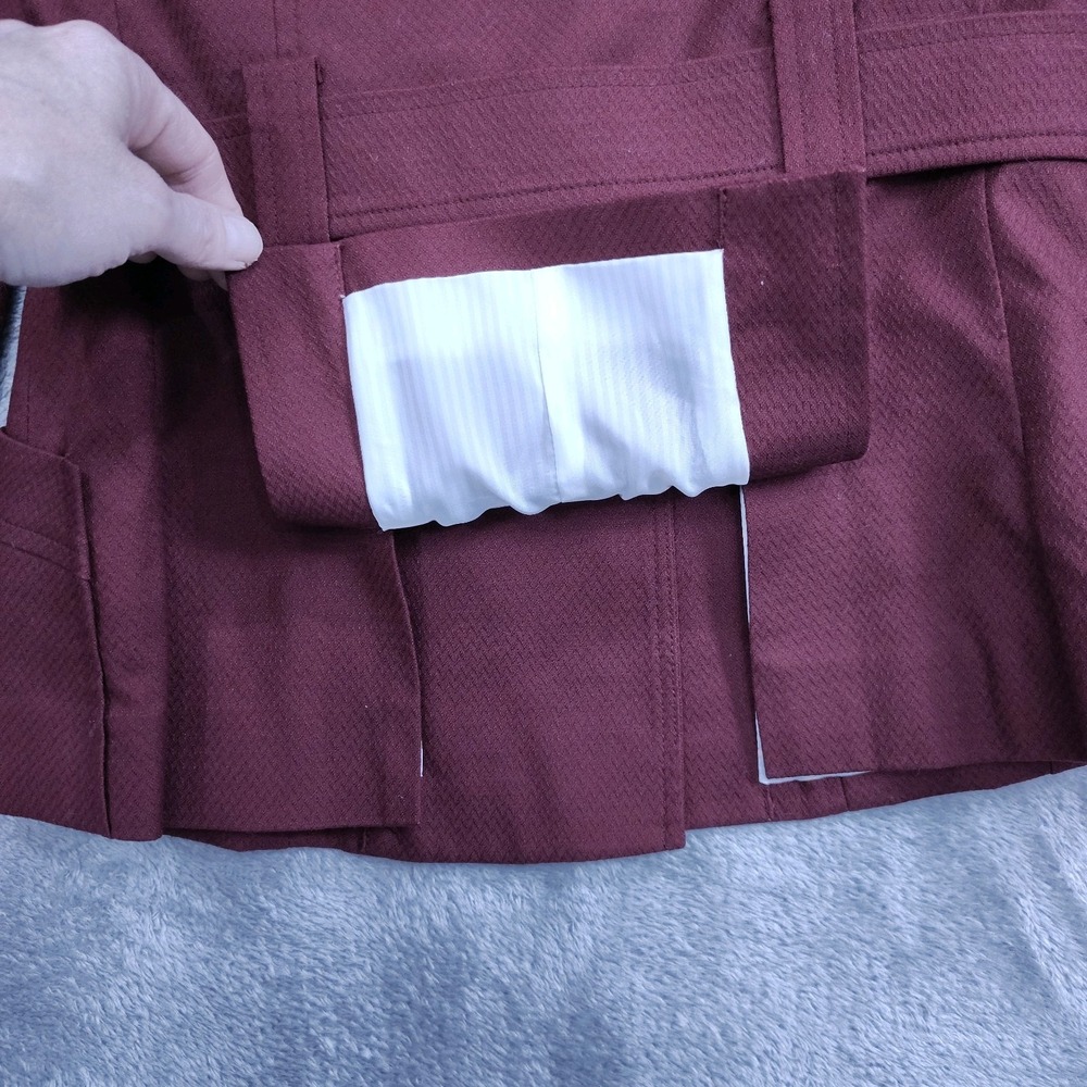 Banana Republic Burgundy Double Breasted Academia School Twee Blazer‎ Shacket 0 - Picture 10 of 11